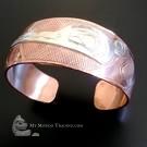 Silver on copper Hummingbird cuff Bracelet, Norman Seaweed