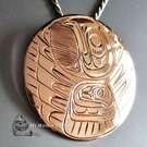 New design, 2" copper Eagle pendant by Paddy Seaweed, Kwakiutl Jewelry art