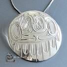 Circular 1.75" sterling silver Eagle pendant by Paddy Seaweed 