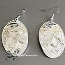 Sterling silver drop earrings, Eagle, by Paddy Seaweed - SOLD 