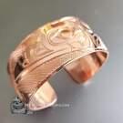 1" Raven, copper cuff bracelet hand made jewelry art by Paddy Seaweed