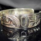 Sterling silver 1/2" Double Raven cuff bracelet by Paddy Seaweed