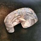 Sterling Silver Whale family, 4 whales, cuff bracelet by Paddy Seaweed