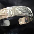 Silver cuff bracelet, Eagle design by Paddy Seaweed