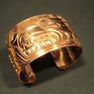 Copper 1 1/2" WOLF cuff bracelet by Paddy Seaweed