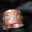 Men's copper ring, Salmon symbols, by Paddy Seaweed
