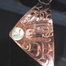 Large silver on copper triangle Eagle pendant by Paddy Seaweed