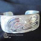 1" Wolf head cuff Bracelet, sterling silver by Paddy Seaweed
