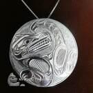 Circular Wolf pendant, sterling silver, Paddy Seaweed
