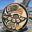 21" circular Eagle on yellow cedar, marvelous piece of art by Shane Flood Baker