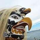 Transforming Human/Eagle with Eaglet crown, superb carving by Randy Stiglitz