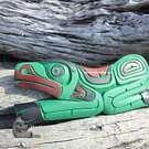 Beautiful Frog wall art carving, hand carved Indigenous art by Sarah Robertson