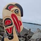 Mourning Raven, hand carved, authentic art by Sarah Robertson/Daniels 