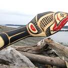 Salmon, ceremonial dance paddle by Sarah Robertson