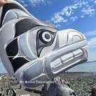 Spirit Bear head, authentic art by Sarah Robertson - Daniels, Kingcome Inlet 
