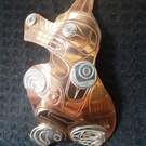 3 1/2" Silver on copper Wolf pendant by Norman Seaweed
