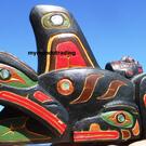 Eagle rattle on whale base, Silas Coon