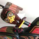 Eagle rattle on whale base, Silas Coon