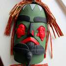Weeping Volcano Woman Mask pendant by Silas Coon - SOLD