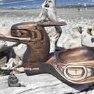 Stained cedar Loon Bowl, hand carved, authentic native art by Will Wadhams