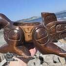 New arrival in our native art Gallery, Authentic Indigenous hand carved wooden Wolf Bowl, Native American art from the Pacific Northwest Coast Canada