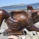 New arrival in our native art Gallery, Authentic Indigenous hand carved wooden Wolf Bowl, Native American art from the Pacific Northwest Coast Canada