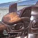New arrival in our native art Gallery, Authentic Indigenous hand carved wooden Wolf Bowl, Native American art from the Pacific Northwest Coast Canada