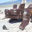 New arrival in our native art Gallery, Authentic Indigenous hand carved wooden Wolf Bowl, Native American art from the Pacific Northwest Coast Canada